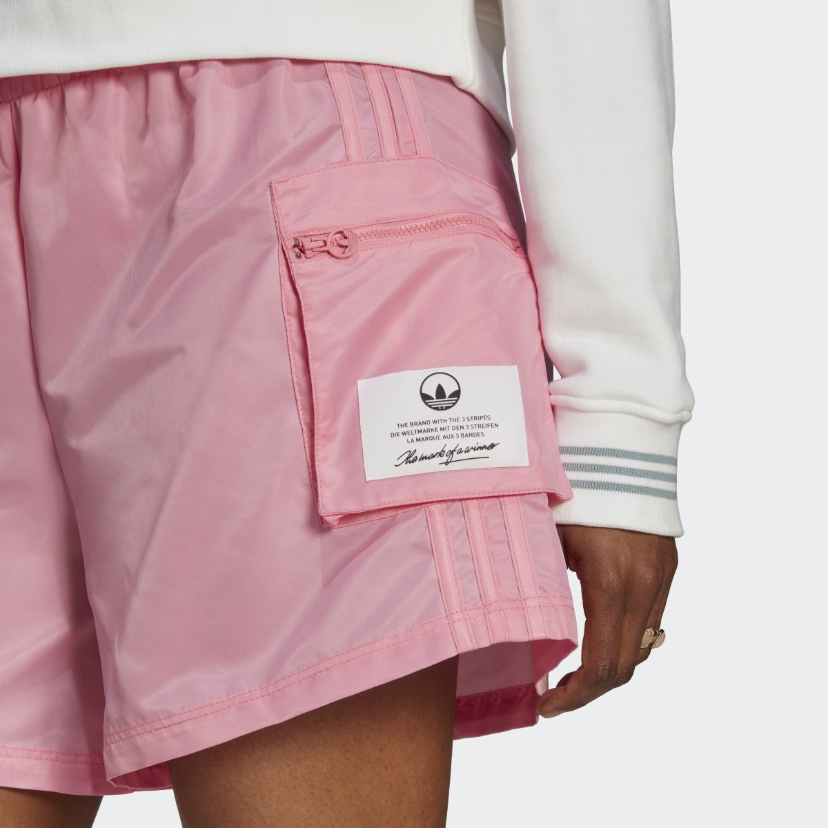 Adidas High-Waist Nylon Shorts. 5