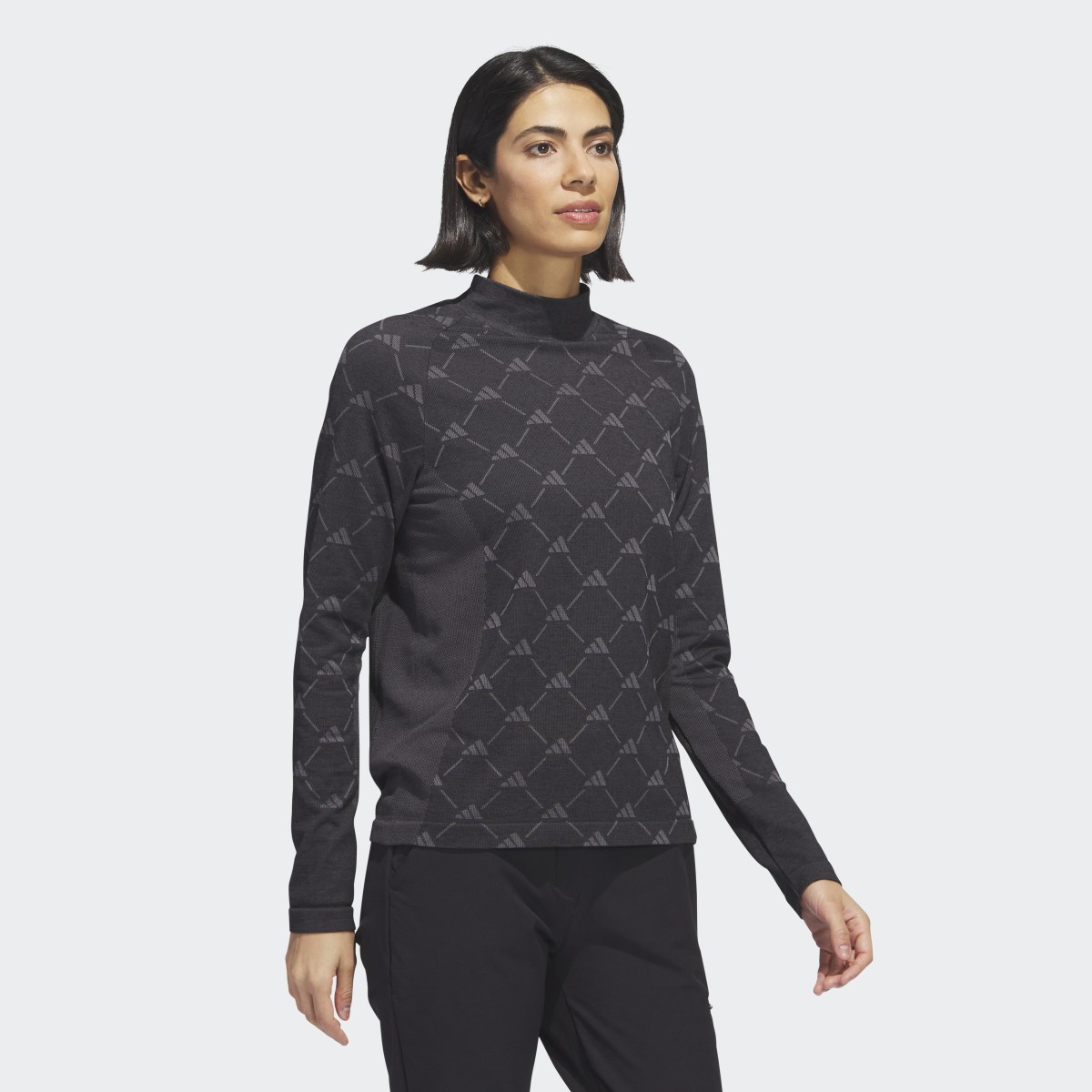 Adidas Ultimate365 Tour Monogram Mock Neck Long-Sleeve Top. 4