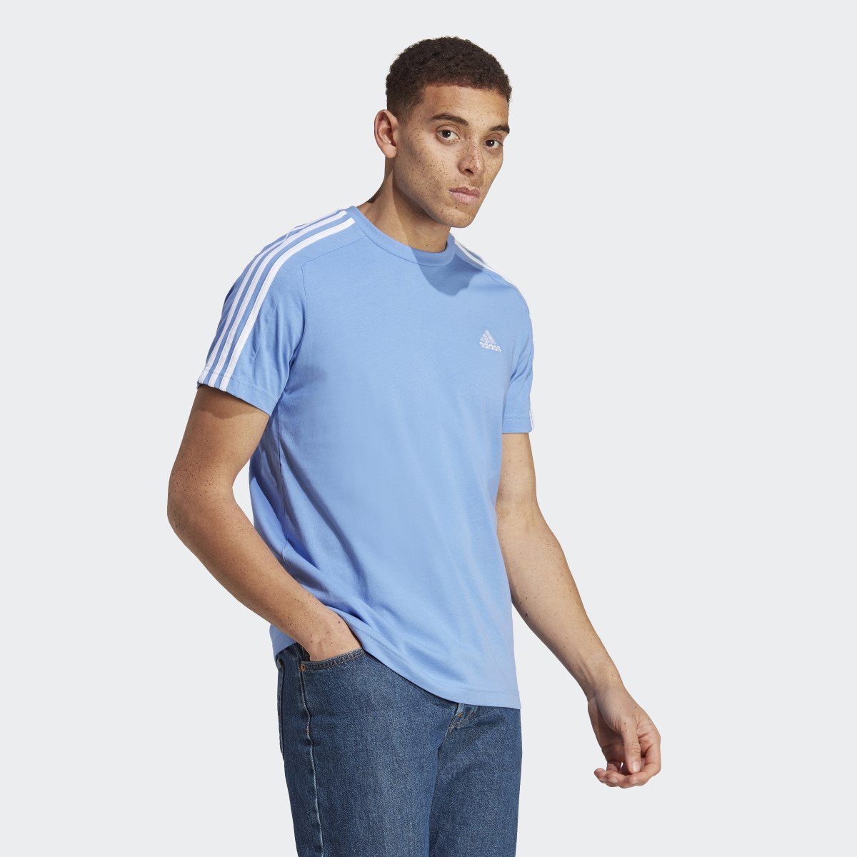 Adidas Essentials Single Jersey 3-Stripes Tee. 4