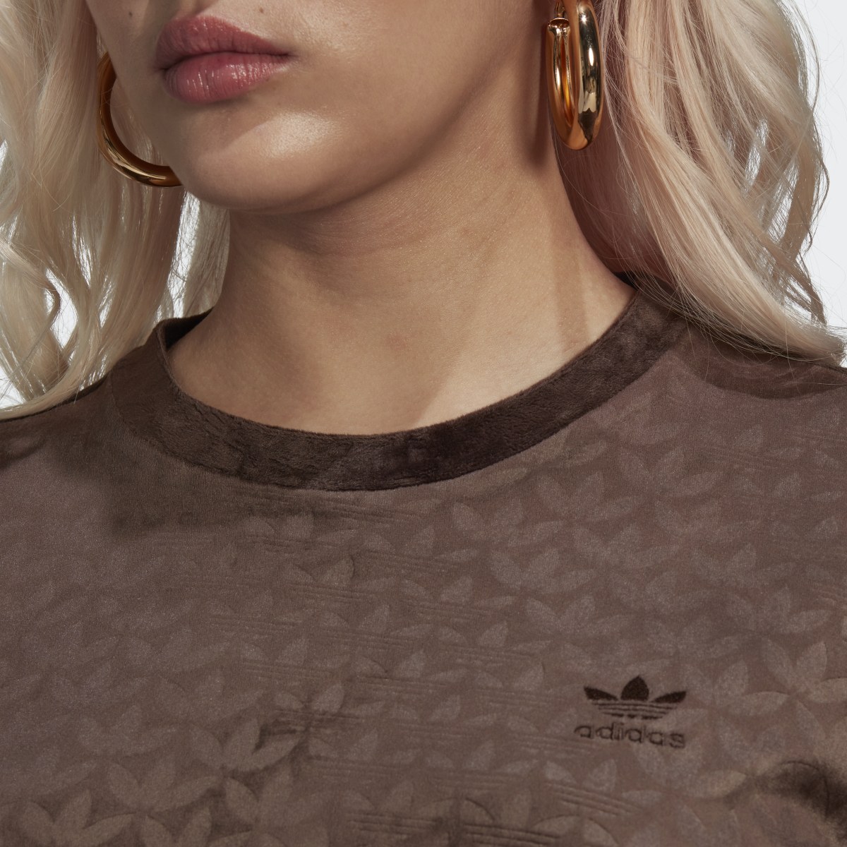 Adidas Crop Velvet Embossed Monogram Tee. 7