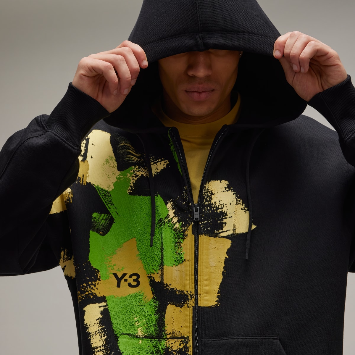 Adidas Y-3 Placed Graphic Full-Zip Hoodie. 8