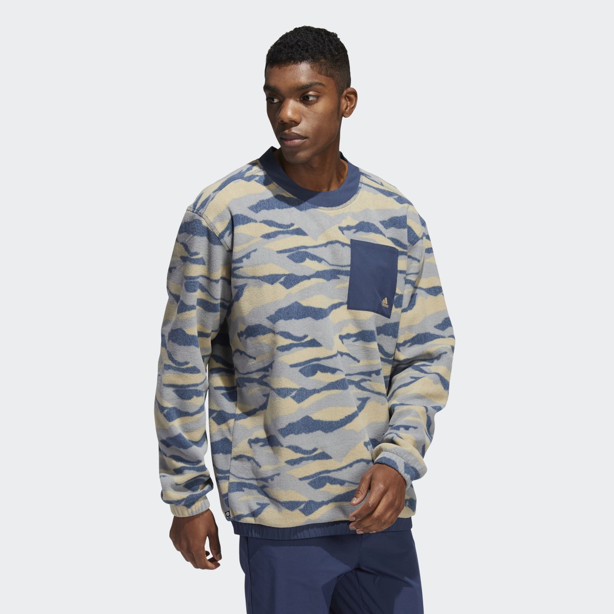 Adidas Texture-Print Crew Sweatshirt. 4