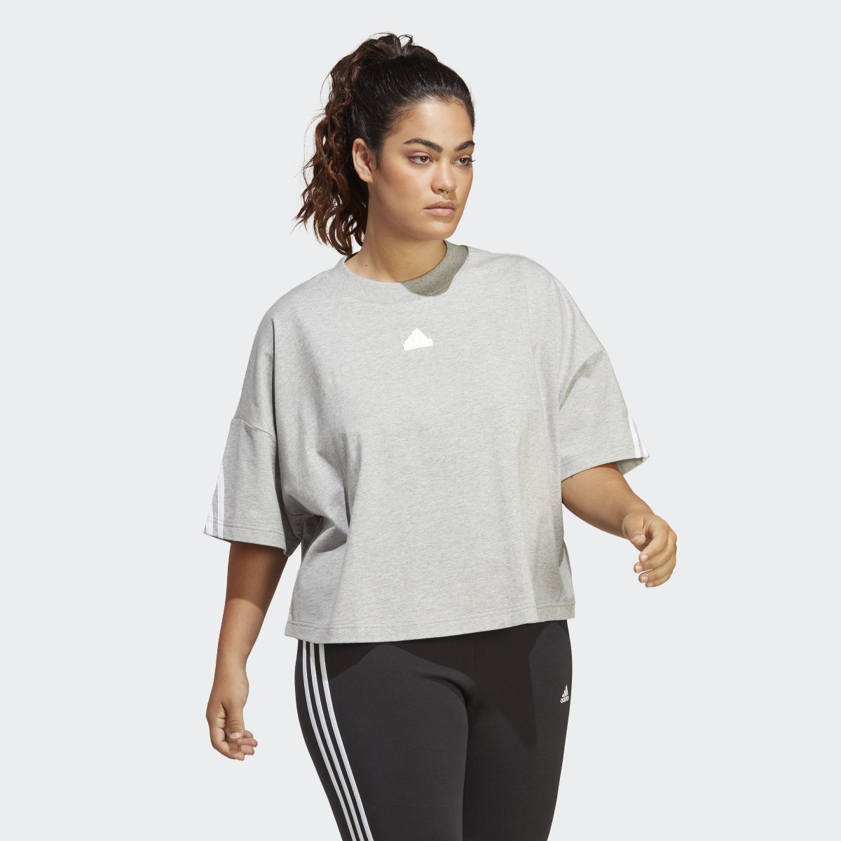 Adidas Future Icons 3-Stripes Tee (Plus Size). 4