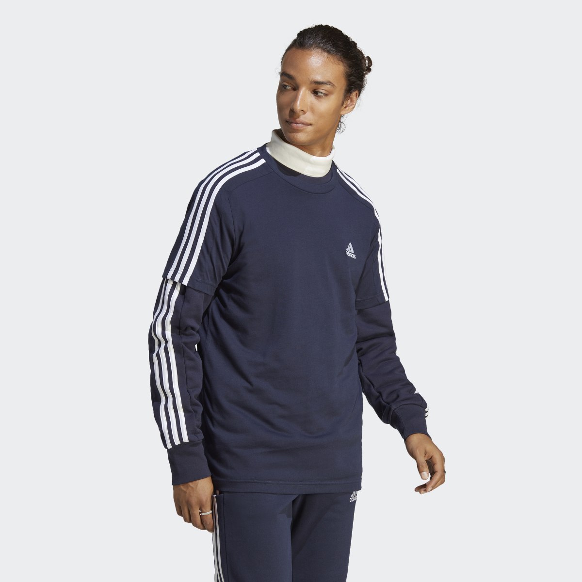 Adidas T-shirt em Jersey Simples 3-Stripes Essentials. 4