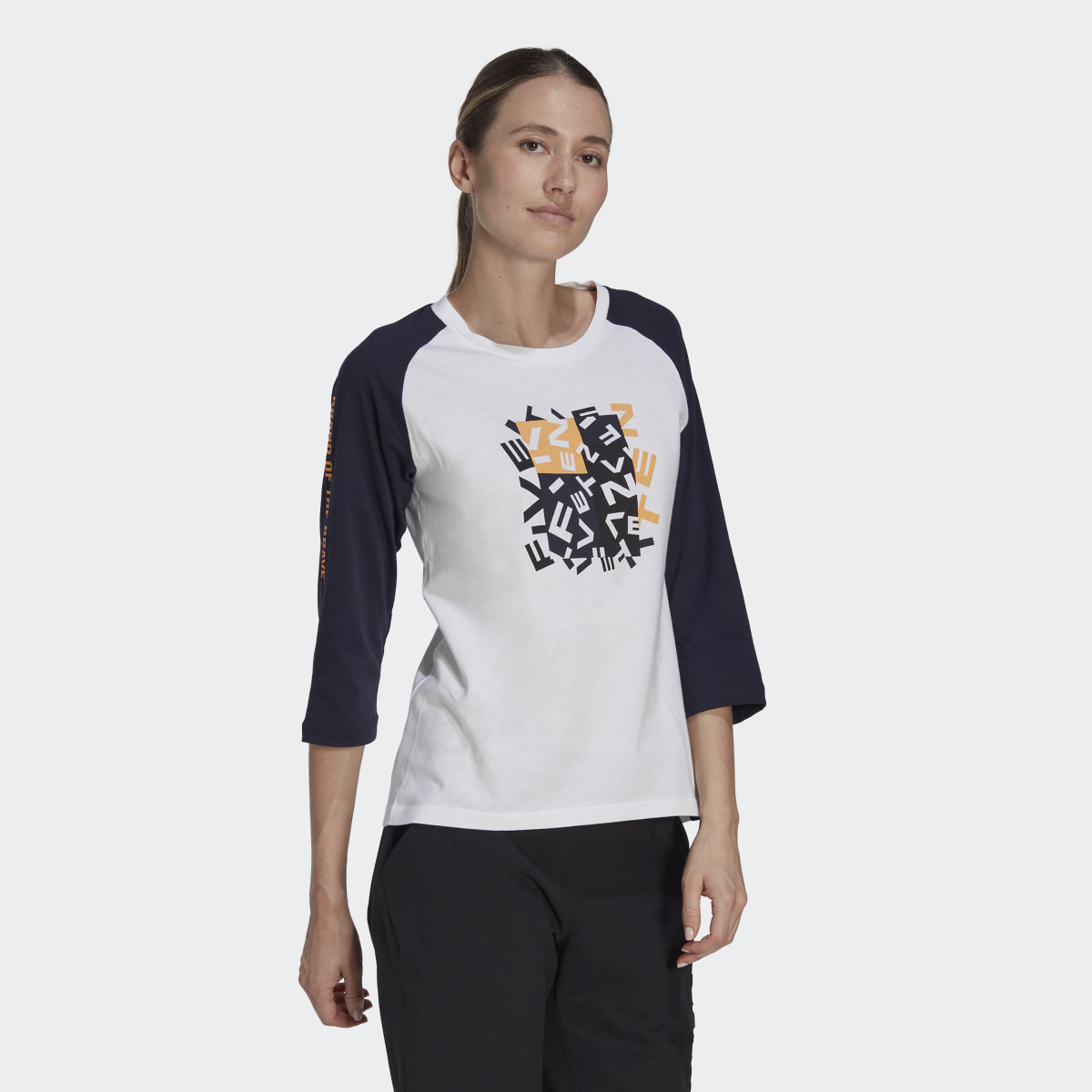 Adidas Five Ten Graphic 3/4 Sleeve Long-Sleeve Top. 4