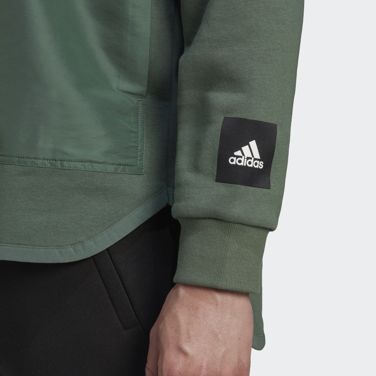 Adidas Fleece Woven Crew Sweatshirt. 6