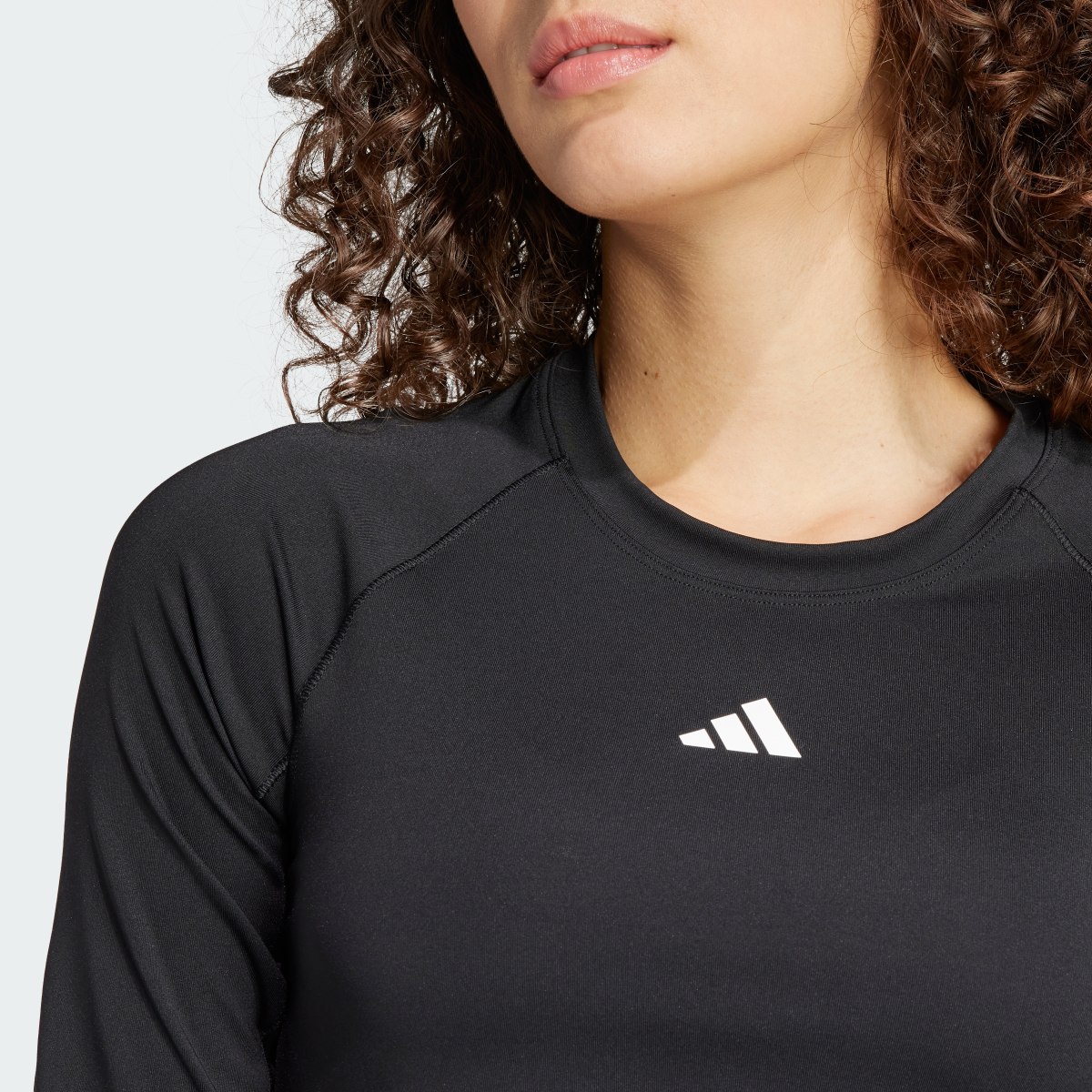 Adidas Hyperglam Training Cropped Long Sleeve Tee. 6