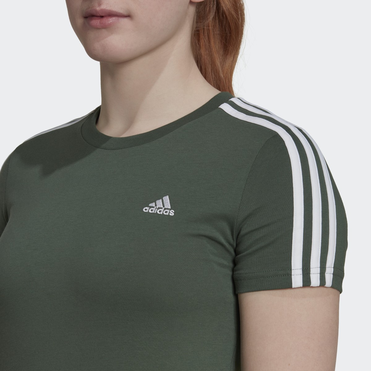 Adidas Essentials Slim 3-Stripes Tee. 6