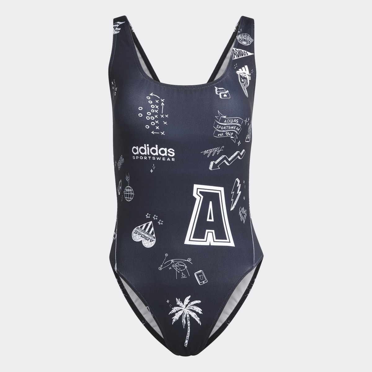Adidas Brand Love Franchise Swimsuit. 6
