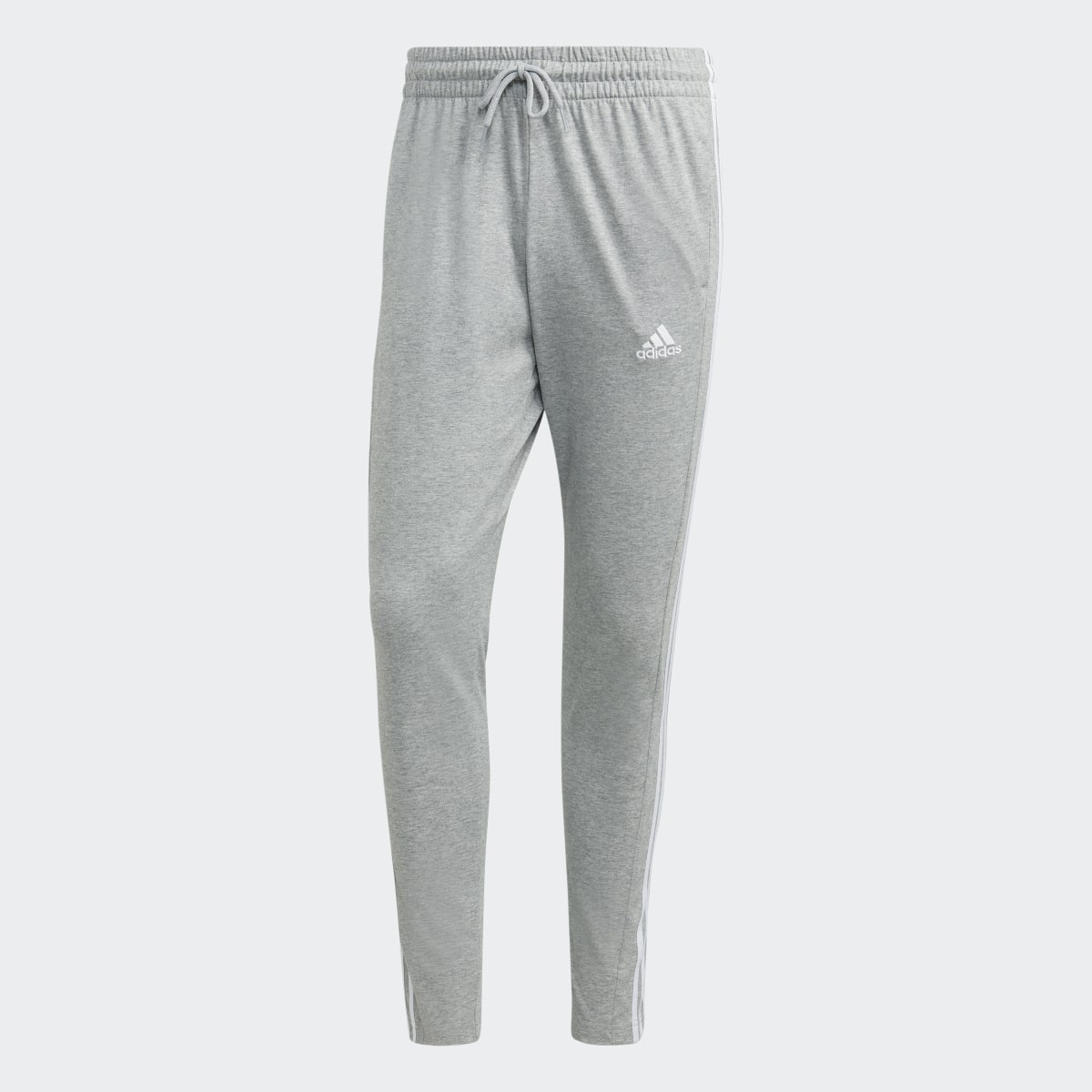 Adidas Essentials Single Jersey Tapered Open Hem 3-Stripes Pants. 4