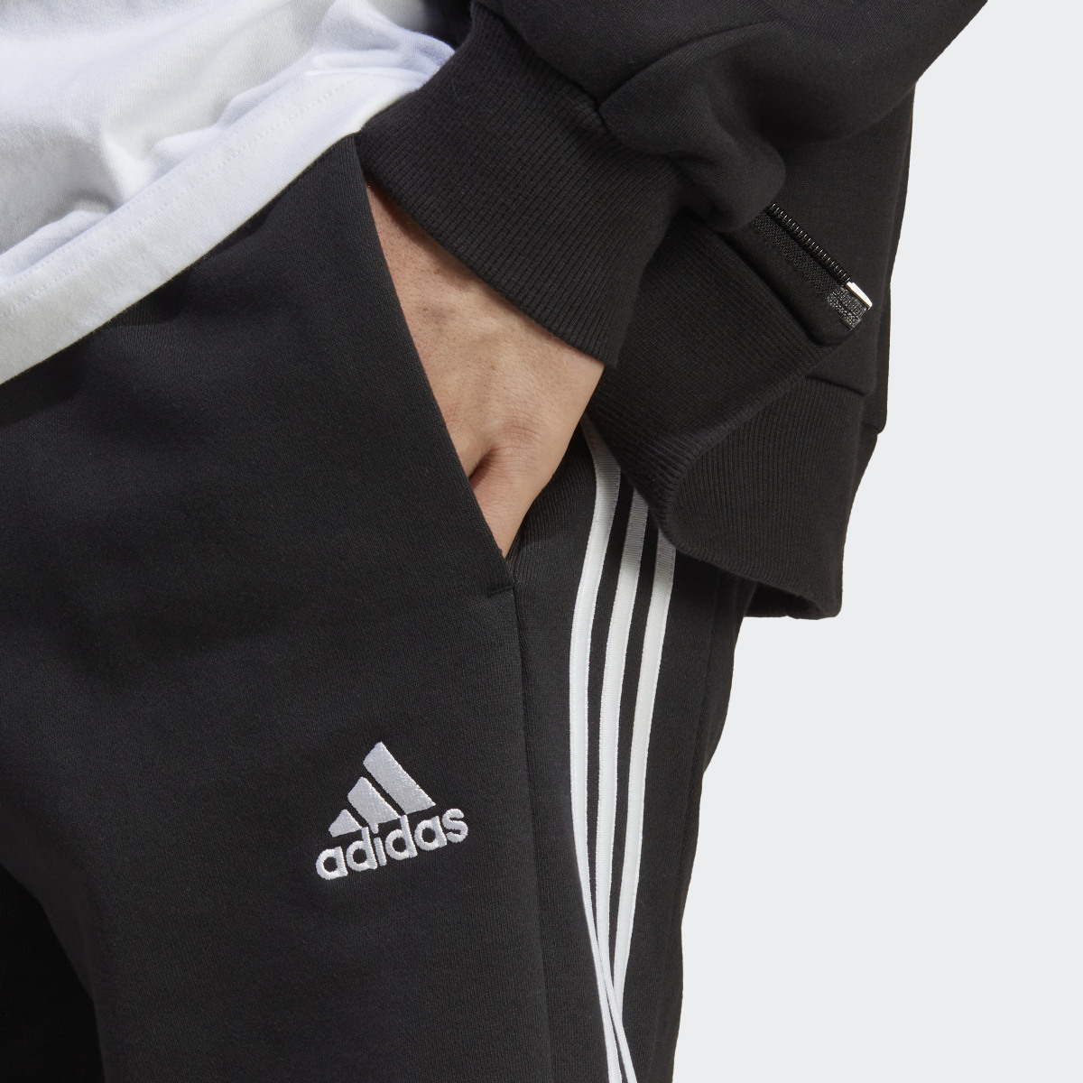 Adidas Essentials French Terry 3-Stripes Shorts. 6