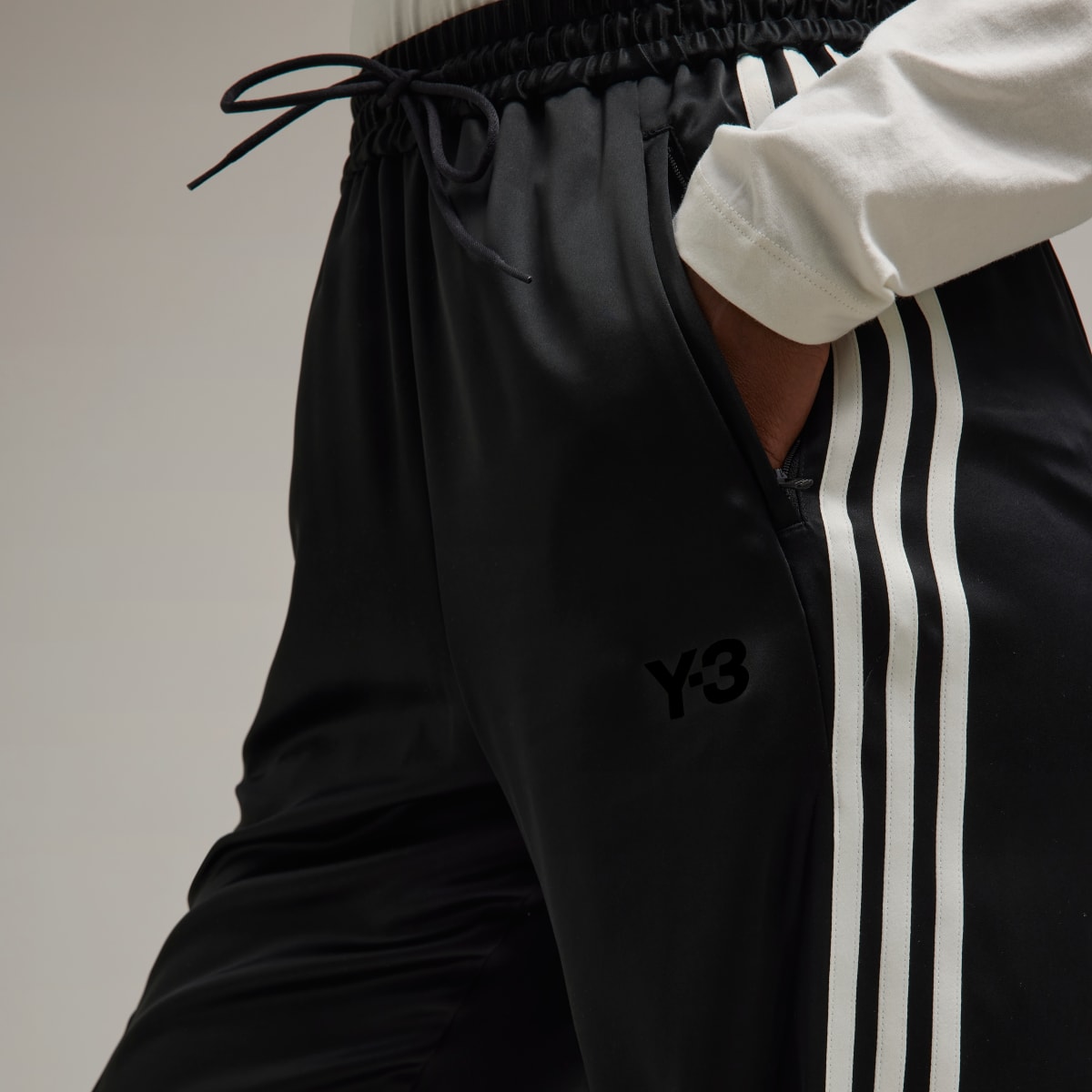 Adidas Y-3 Tech Silk 3-Stripes Cuffed Tracksuit Bottoms. 6