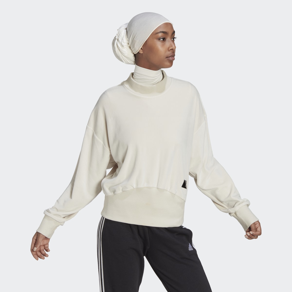 Adidas Holidayz Cozy Velour Sweatshirt. 4