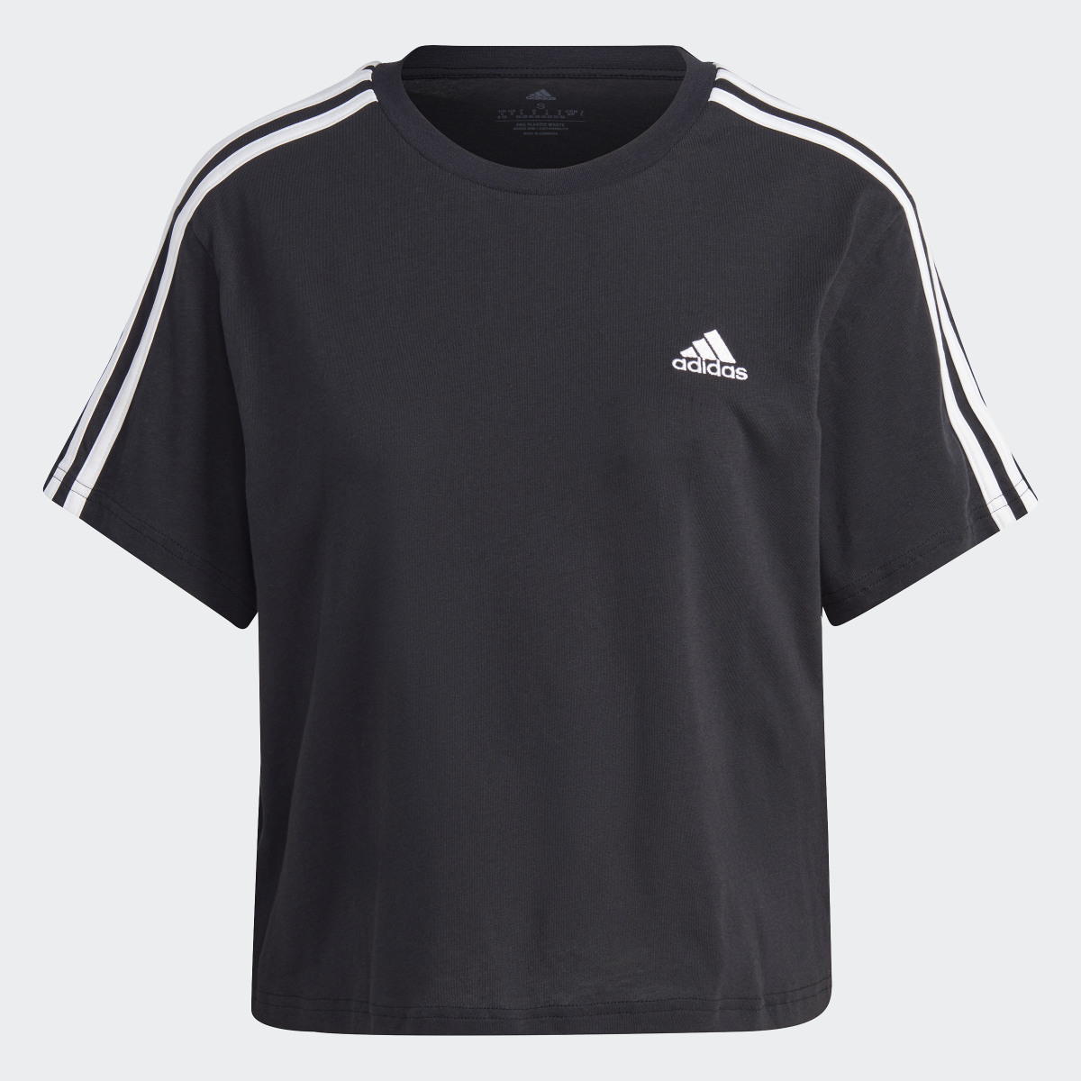 Adidas Top Curto em Jersey Simples 3-Stripes Essentials. 5