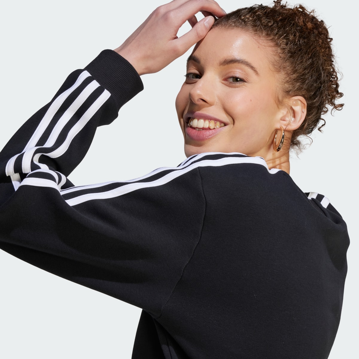 Adidas Essentials 3-Stripes Fleece Sweatshirt. 7