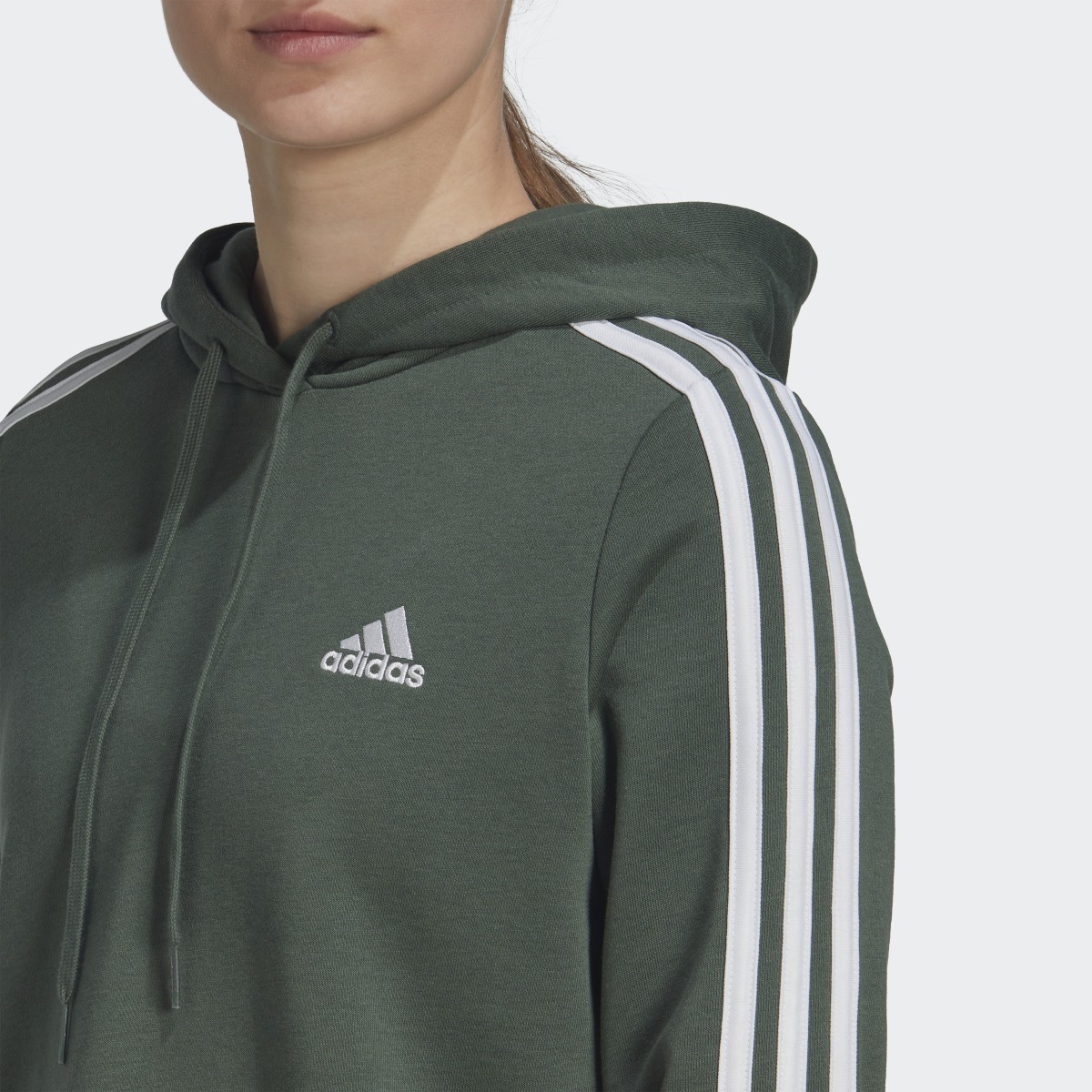 Adidas Essentials 3-Stripes Cropped Hoodie. 5