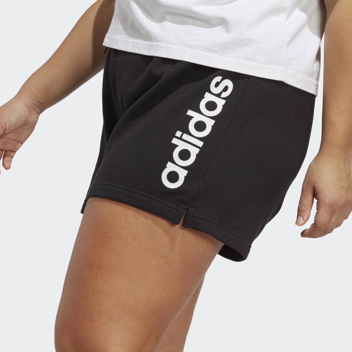 Adidas Essentials Linear French Terry Shorts (Plus Size). 5