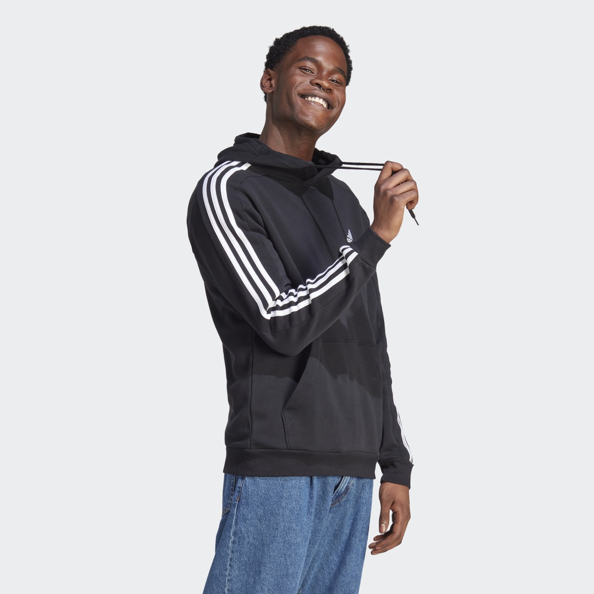 Adidas Essentials Fleece 3-Stripes Hoodie. 4