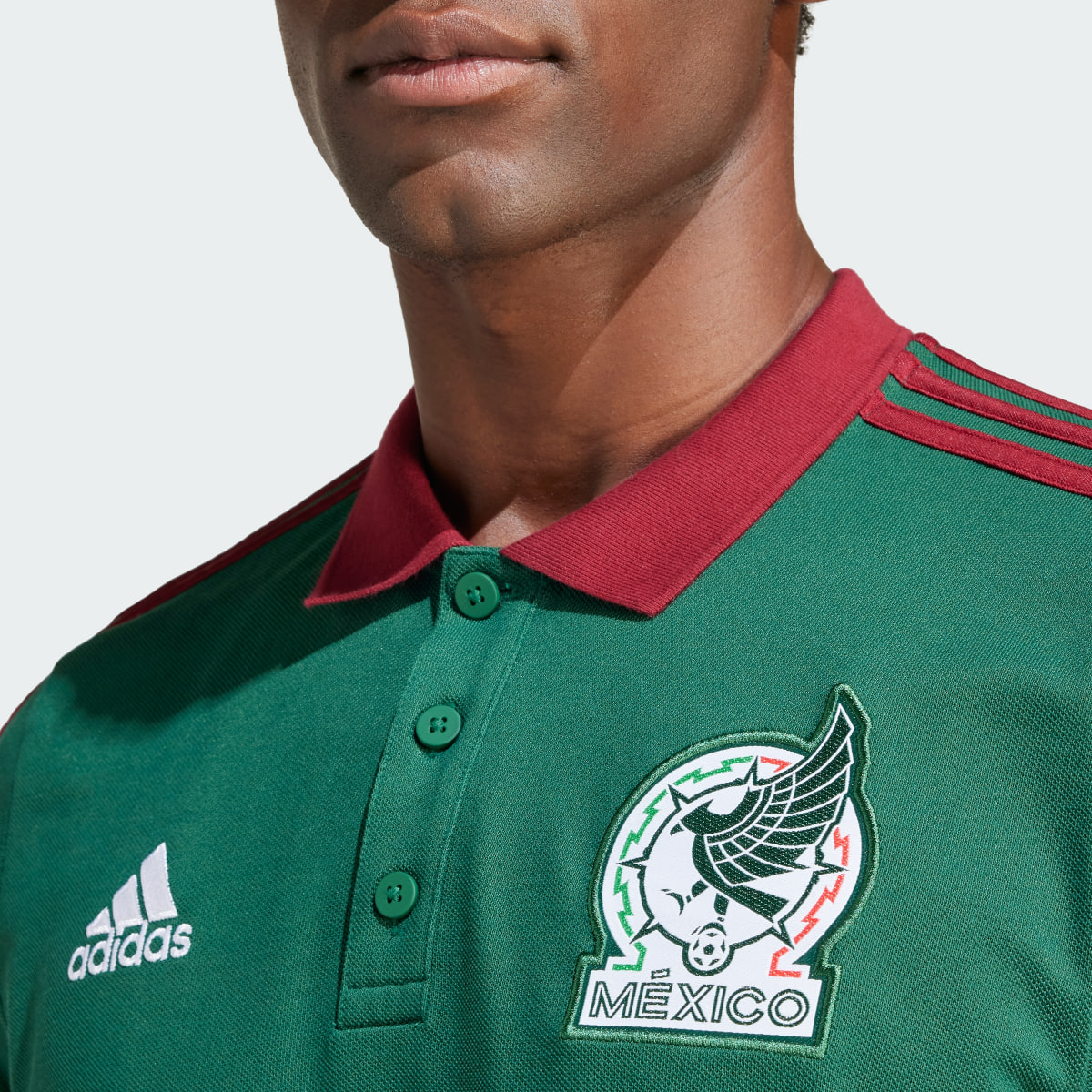 Adidas Playera Polo ADN 3 Franjas Selección Nacional de México. 8