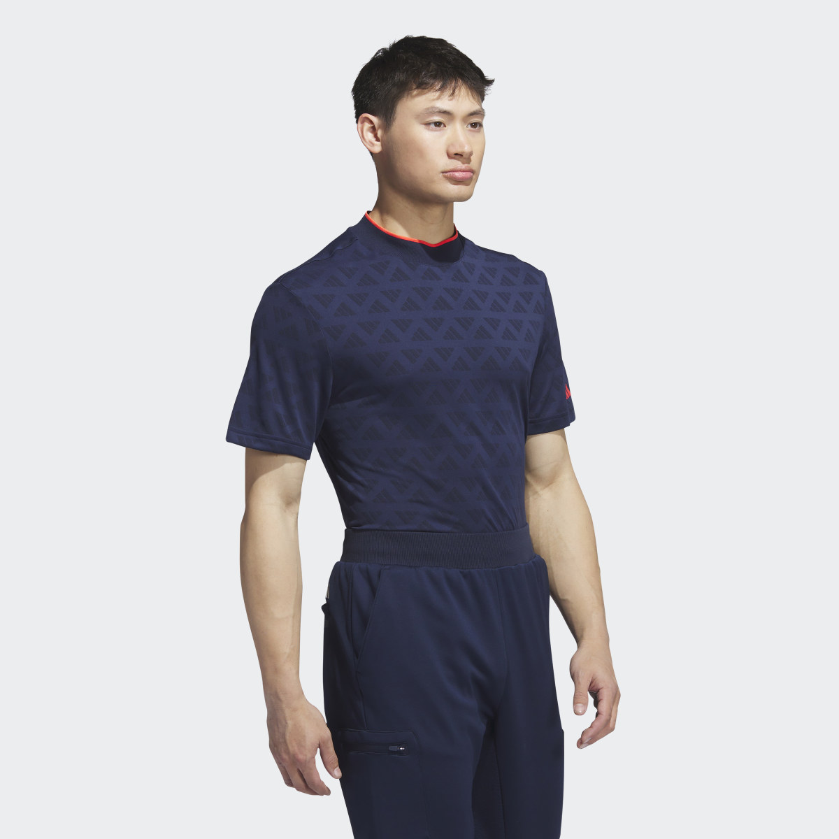 Adidas Adi Jacquard Mock Golf Polo Shirt. 4