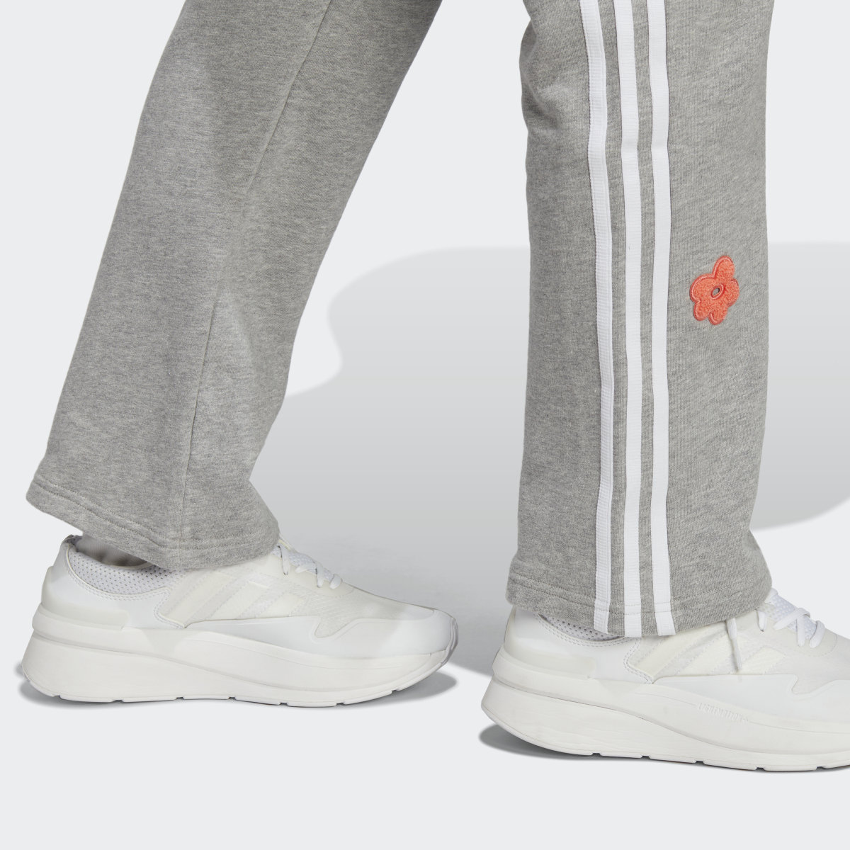 Adidas 3-Stripes High Rise Joggers with Chenille Flower Patches. 7