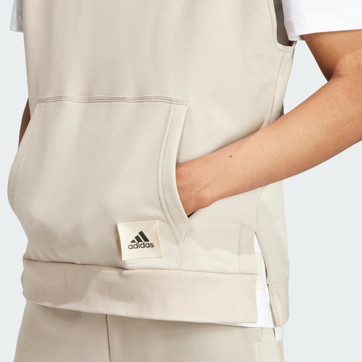 Adidas Lounge Sleeveless Fleece Hoodie. 7