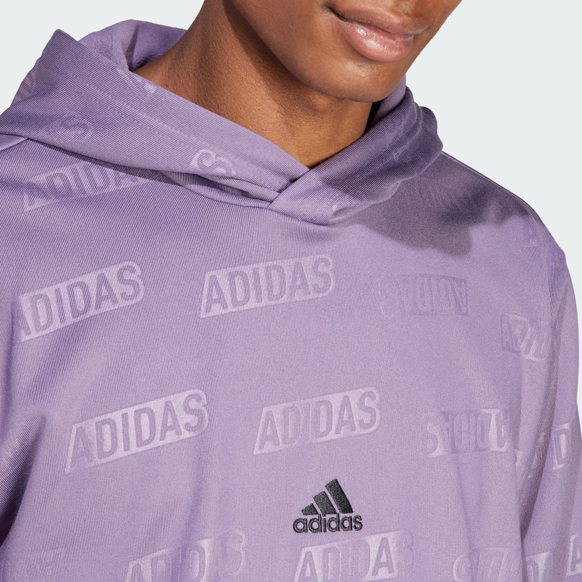 Adidas Embossed Polar Fleece Hoodie. 6