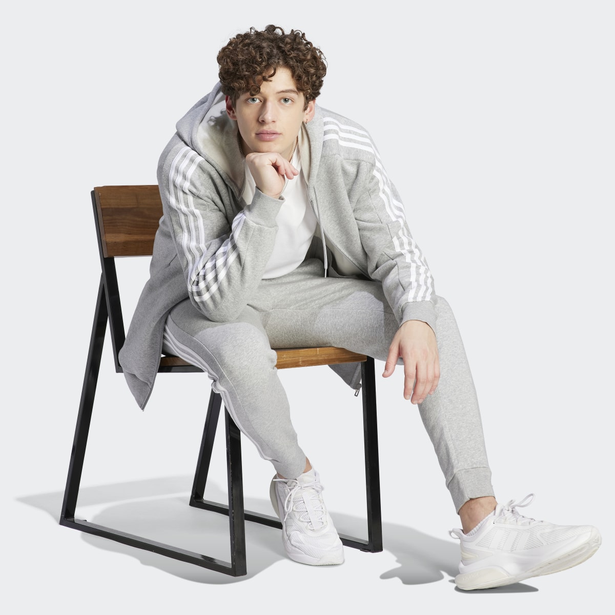 Adidas Bluza z kapturem Essentials Fleece 3-Stripes Full-Zip. 4