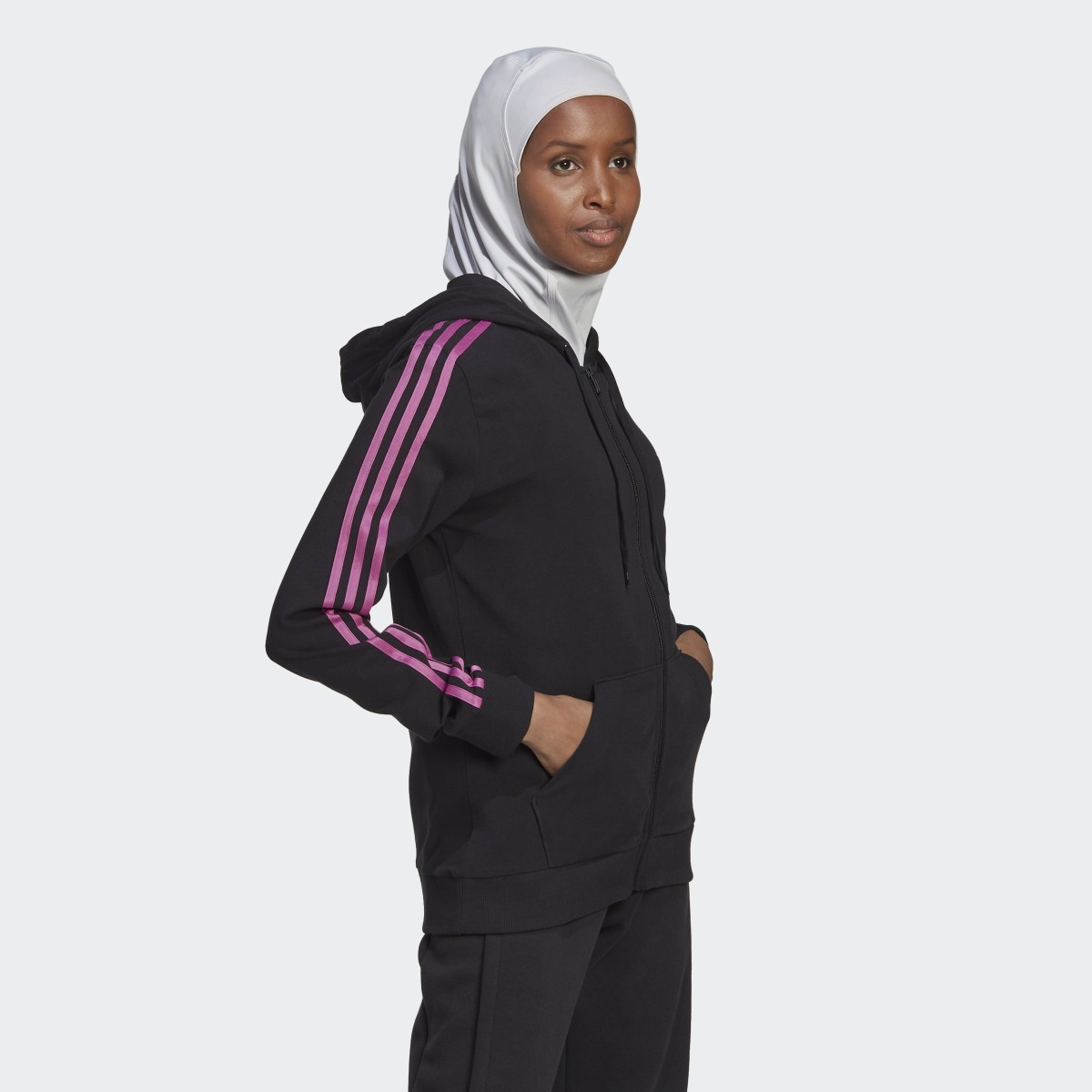 Adidas Essentials 3-Stripes Full-Zip Hoodie. 4