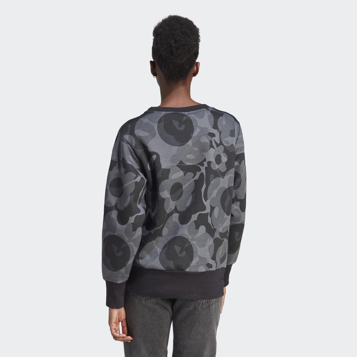 Adidas Floral Graphic 3-Stripes Fleece Sweatshirt. 4