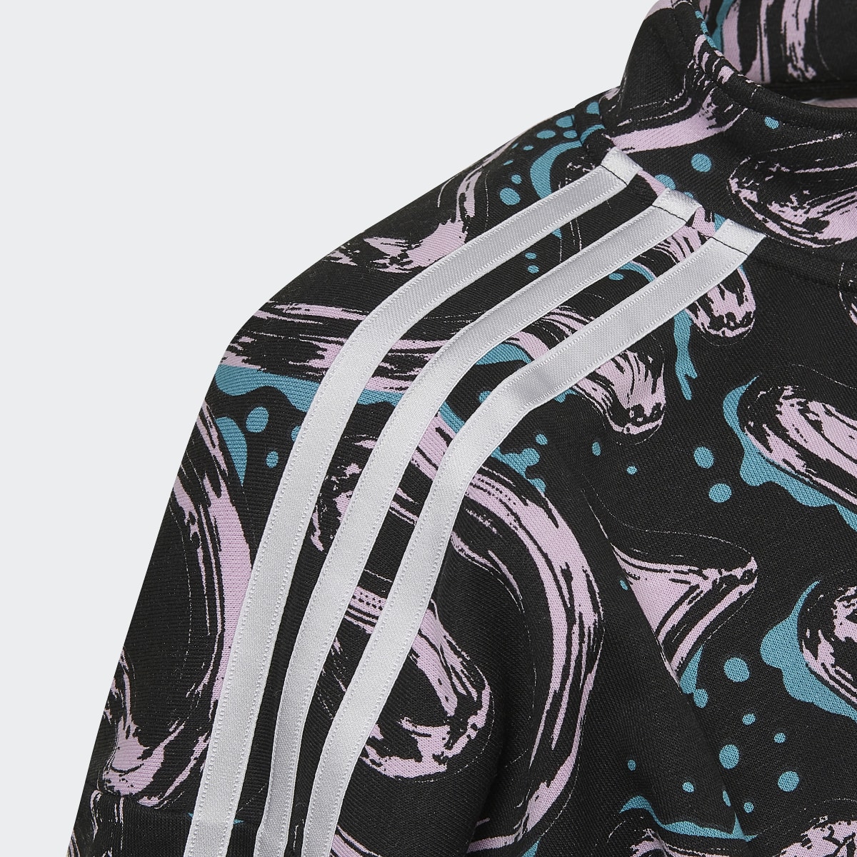 Adidas Allover Print Half-Zip Crop Crew Sweatshirt. 5
