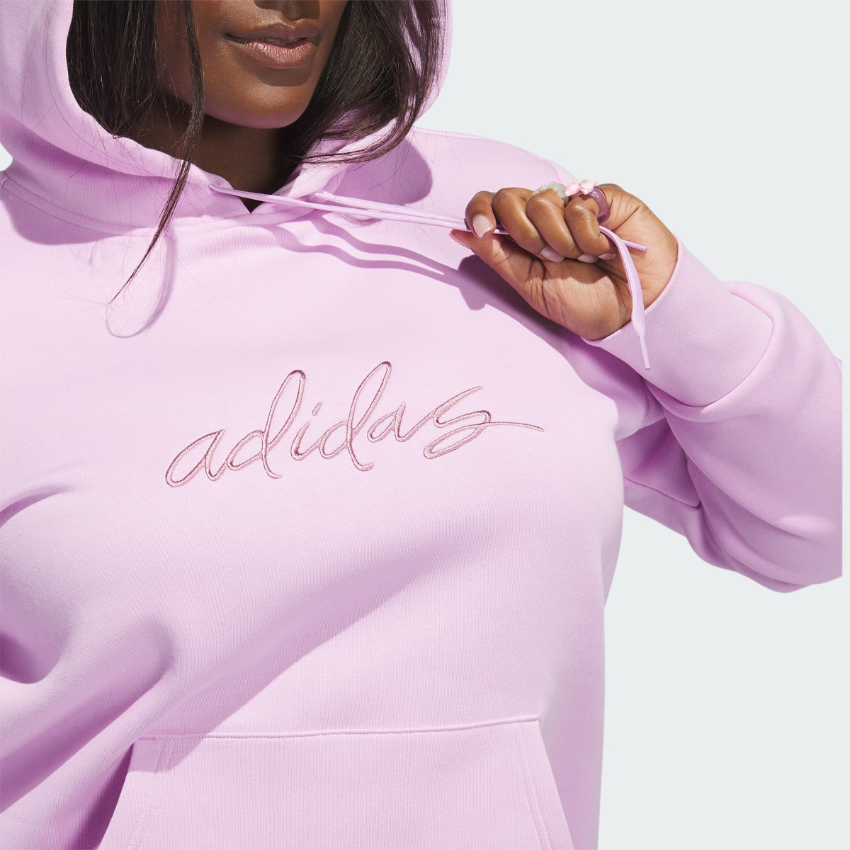 Adidas Embroidered Logo Hoodie (Plus Size). 6