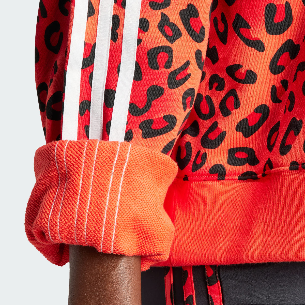 Adidas Originals Leopard Luxe Trefoil Crew Sweatshirt. 7