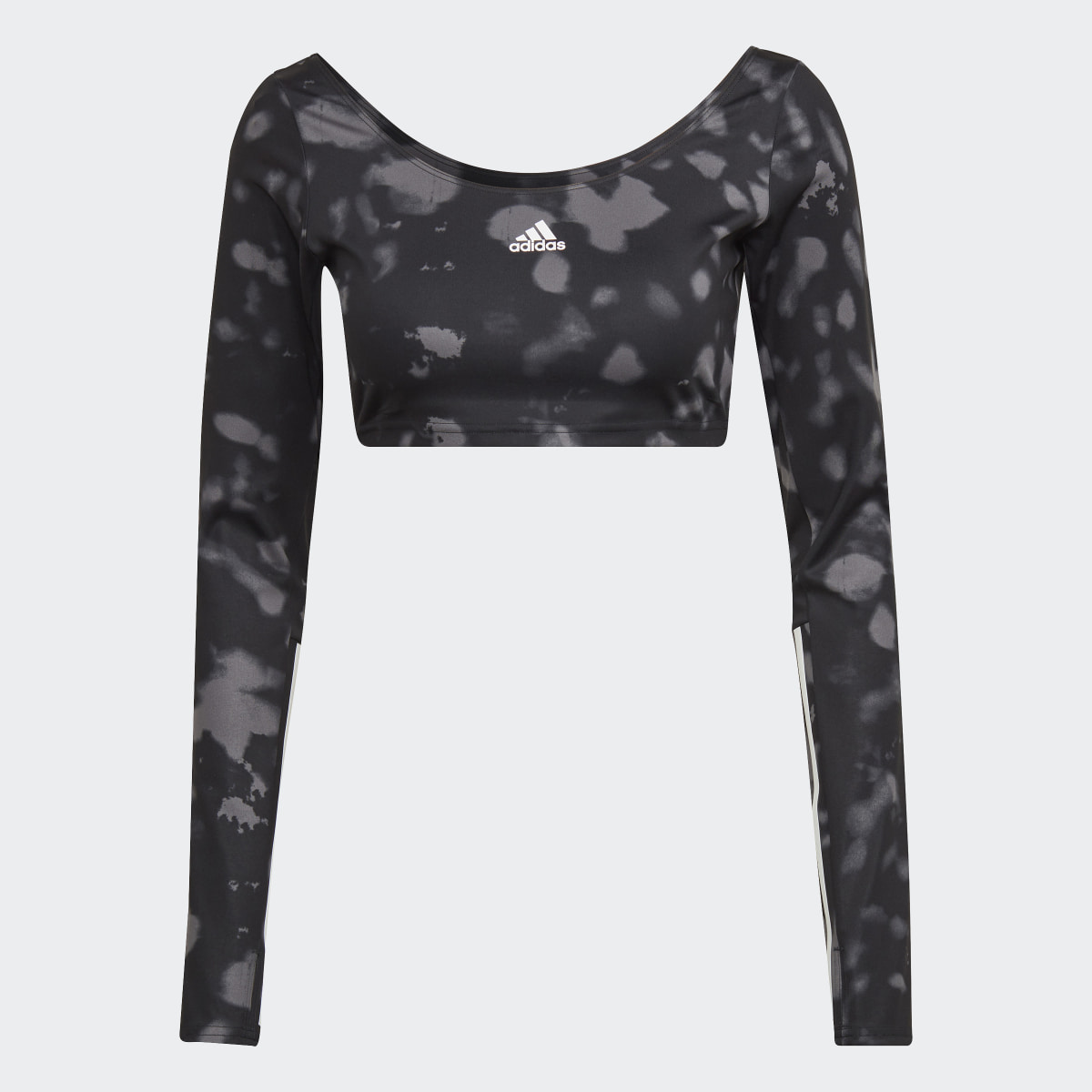 Adidas Hyperglam Cut 3-Stripes Long Sleeve Crop Top. 6