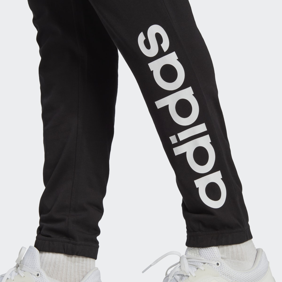 Adidas Essentials Single Jersey Tapered Elasticized Cuff Logo Joggers. 6