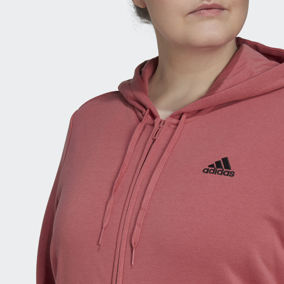 Adidas Essentials Logo Full-Zip Hoodie (Plus Size). 6