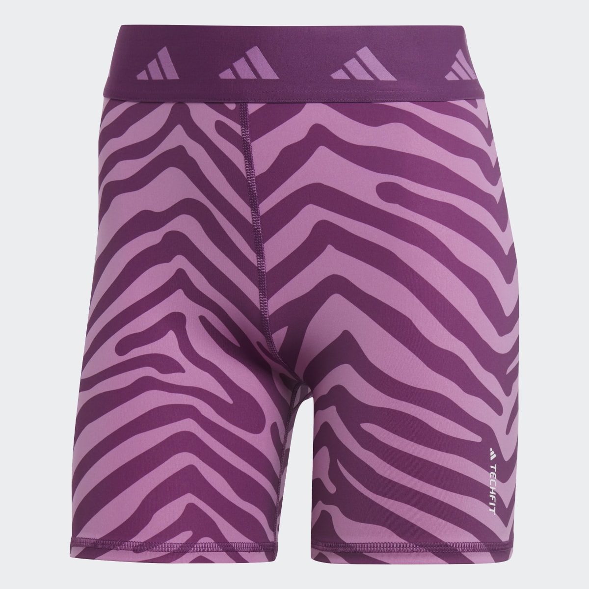 Adidas Hyperglam Techfit Zebra High-Waisted Shorts. 4