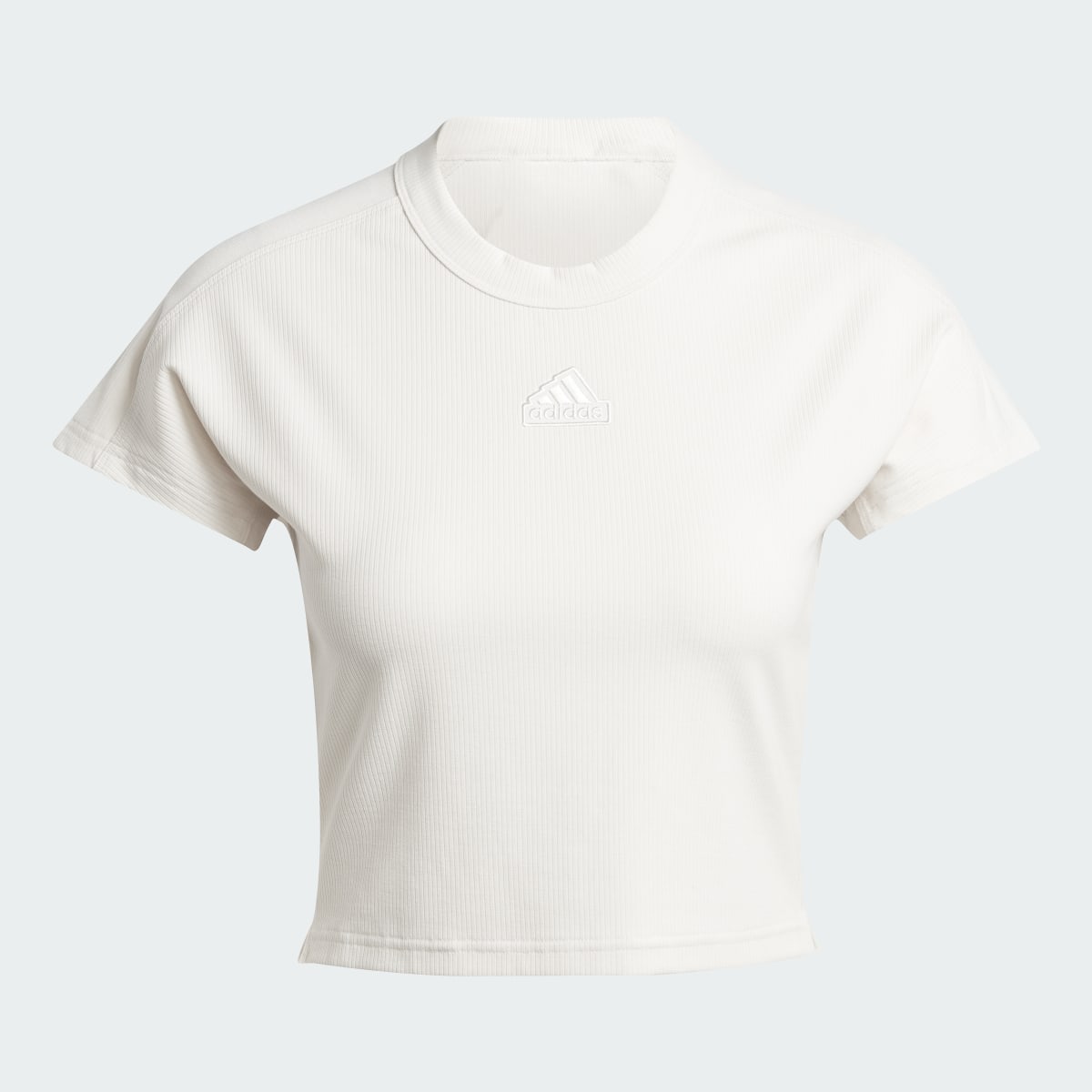 Adidas Lounge Ribbed Crop T-Shirt. 5