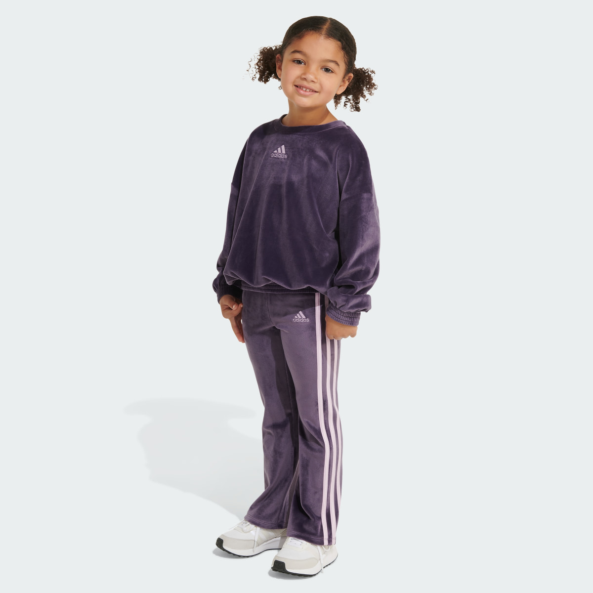 Adidas Two-Piece Crewneck Velour Set. 5