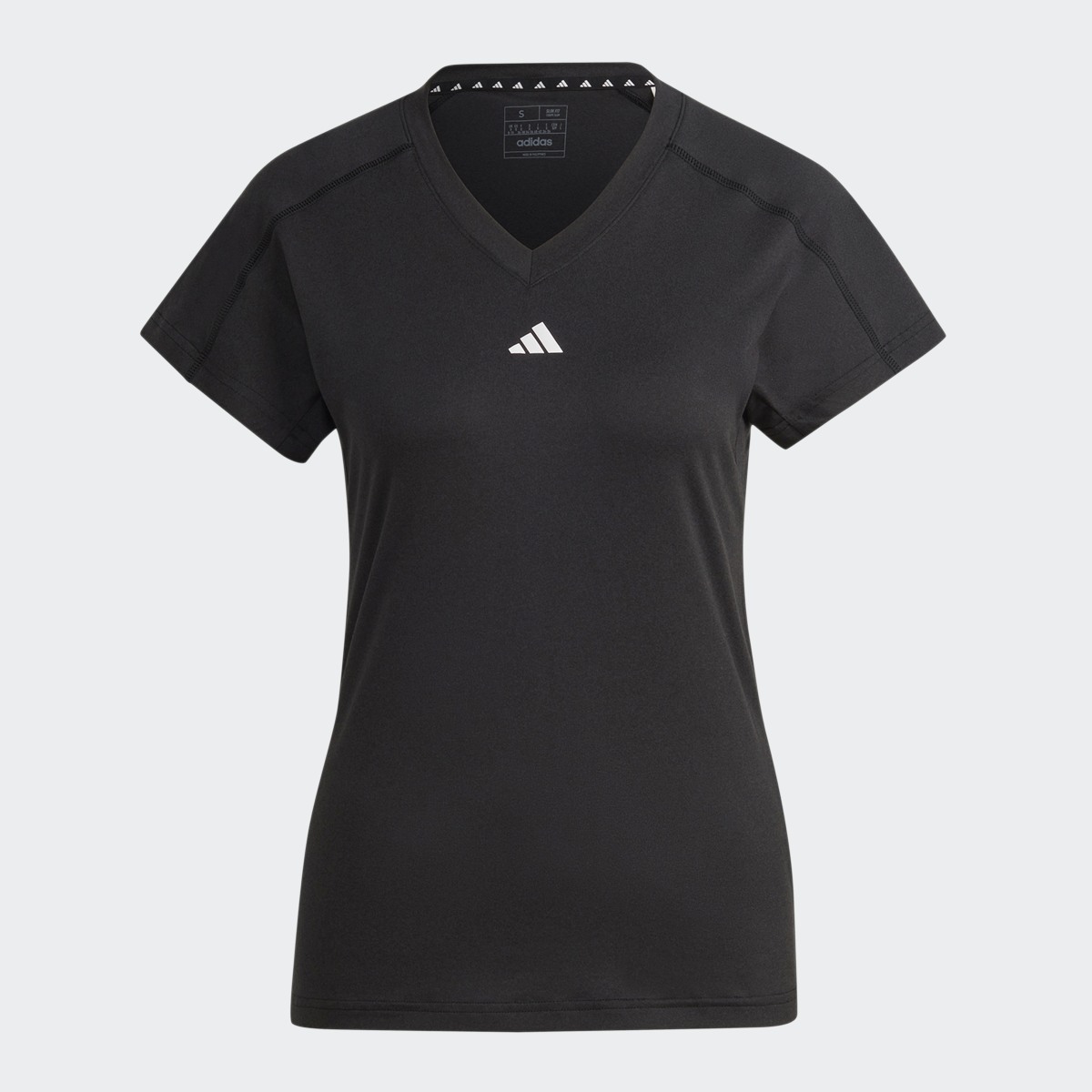 Adidas AEROREADY Train Essentials Minimal Branding V-Neck T-Shirt. 5