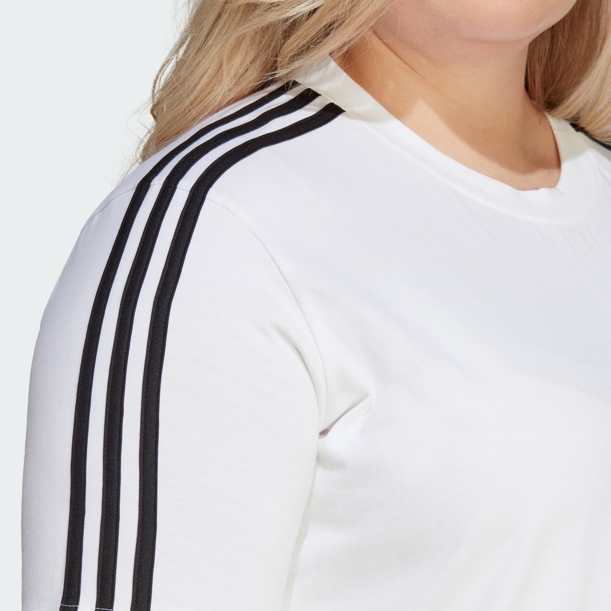 Adidas Essentials 3-Stripes Single Jersey Boyfriend Tee Dress (Plus Size). 7