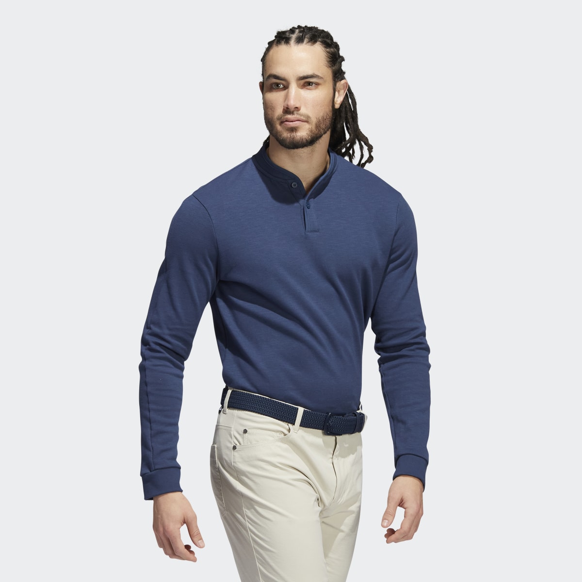 Adidas Go-To Long Sleeve Henley Polo Shirt. 4