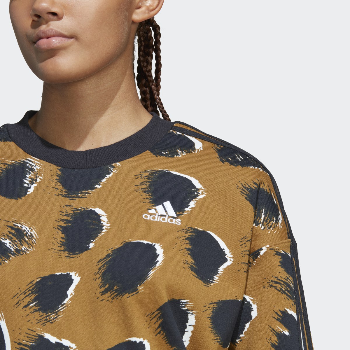 Adidas Essentials 3-Streifen Animal Print Sweatshirt. 6