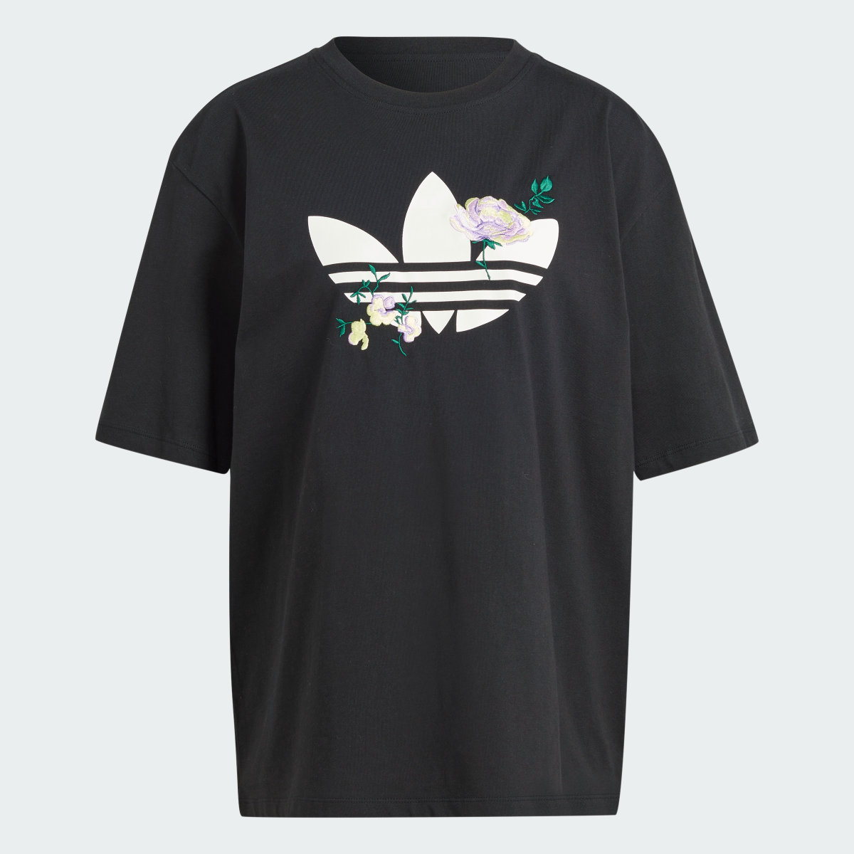 Adidas Embroidered Flower Trefoil Tee. 5