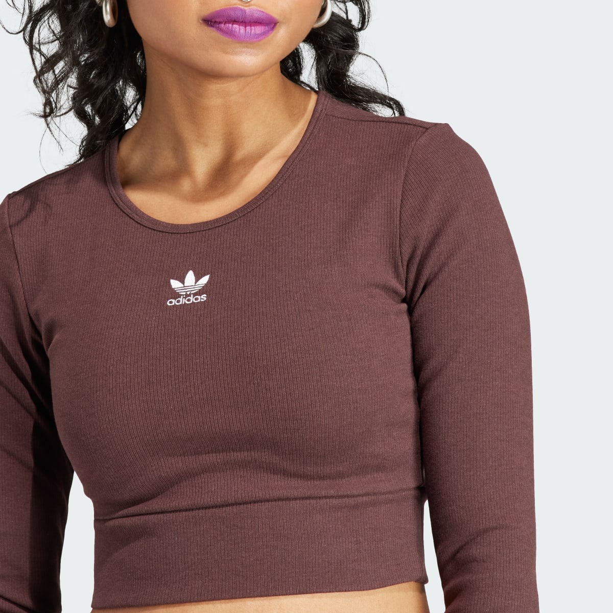 Adidas Essentials Rib Long Sleeve Tee. 6