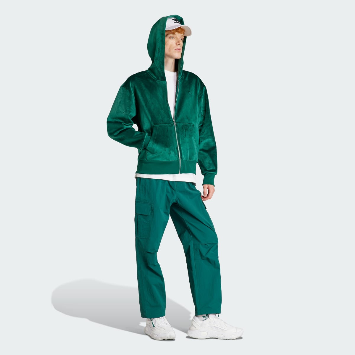 Adidas Premium Essentials+ Velour Full Zip Hoodie. 4