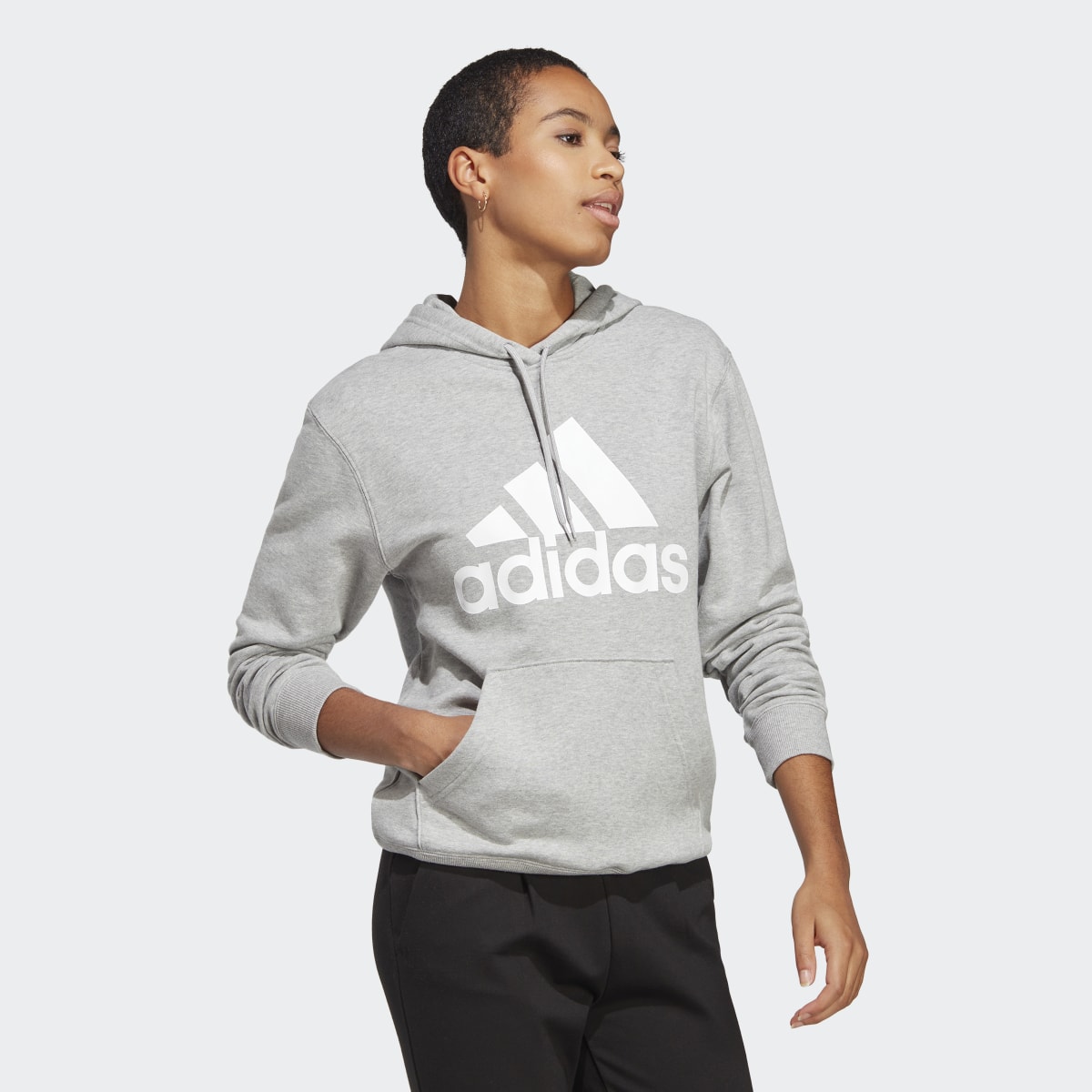 Adidas Sweat-shirt à capuche en molleton coupe standard Big Logo Essentials. 4