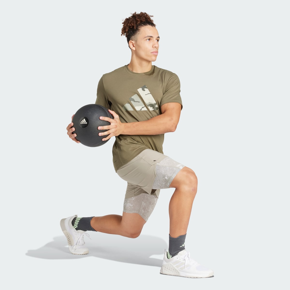 Adidas Train Essentials Seasonal Brand Love Camo Tee. 4