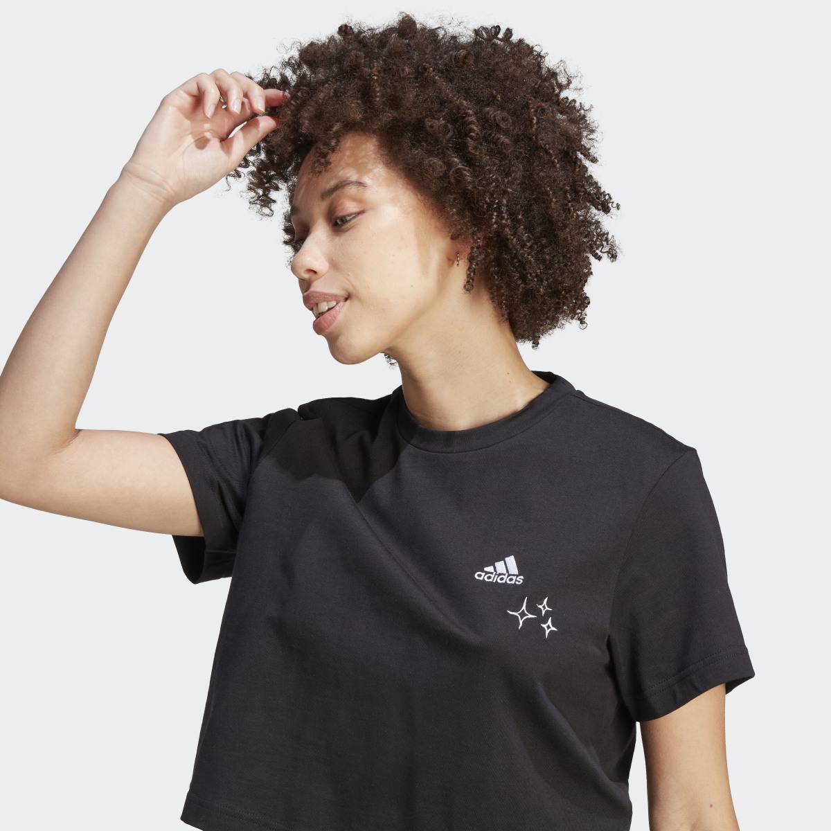 Adidas Scribble Embroidery Crop T-Shirt. 6