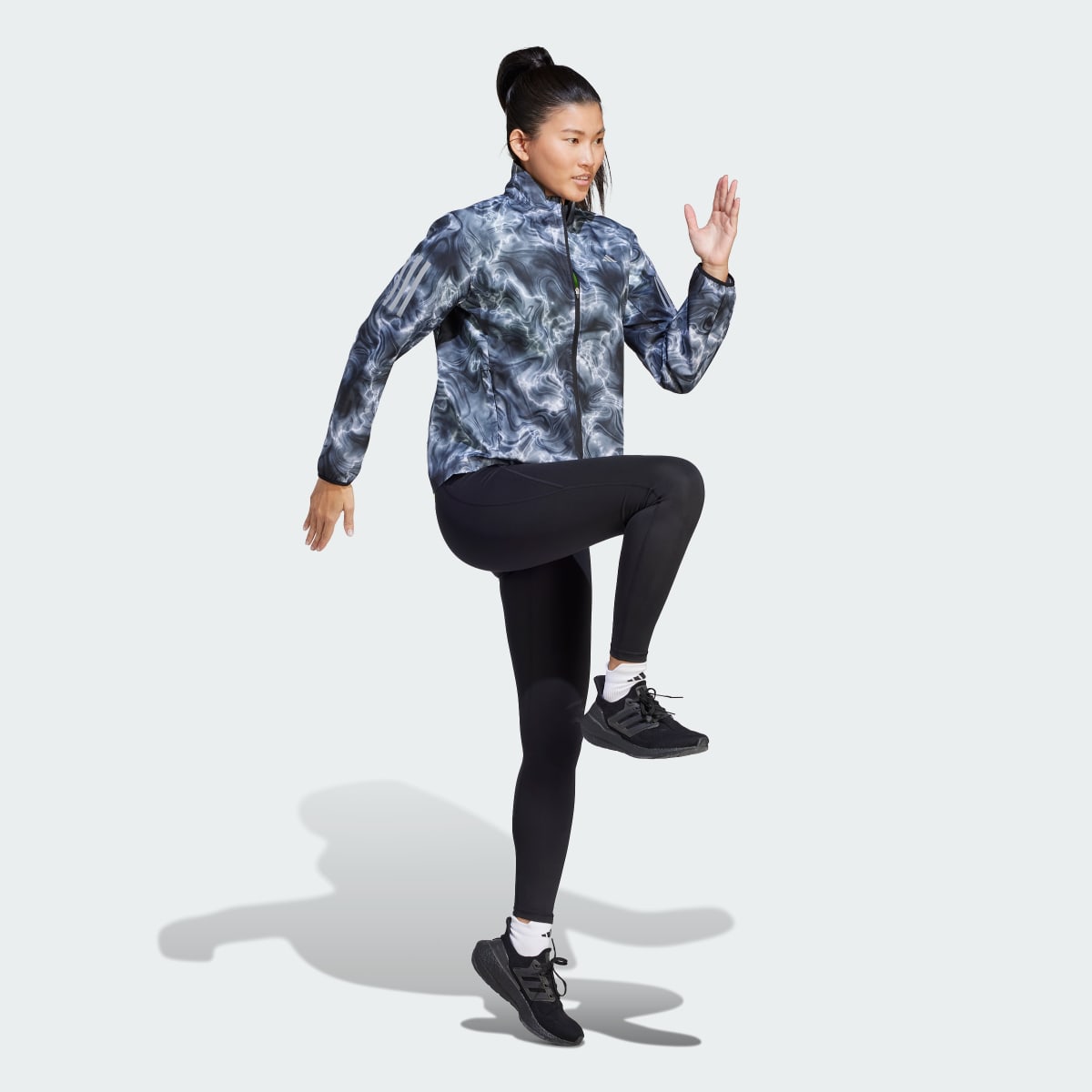 Adidas Own the Run Allover Print Hooded Running Windbreaker. 4